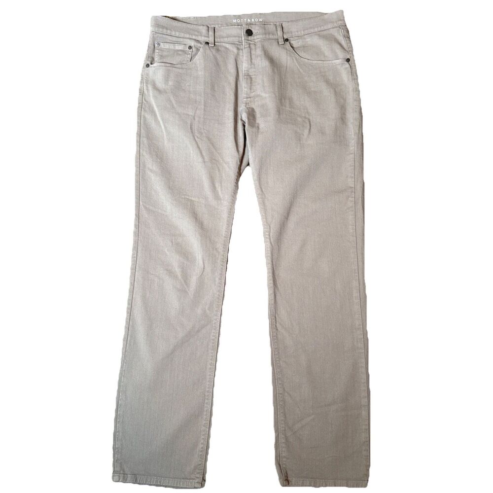 Mott and Bow Slim Mercer Jeans Mens Size 38x34* Straight Denim‎ Tan Beige